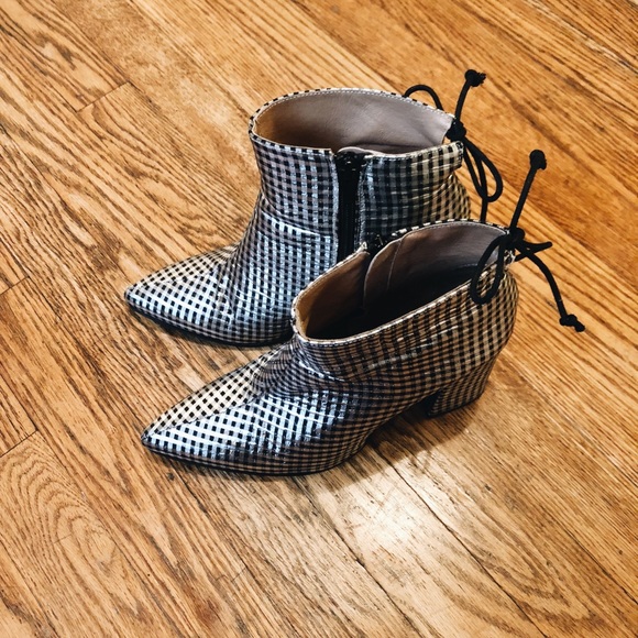 Anthropologie Silver Tie Back Boots - Picture 2 of 4